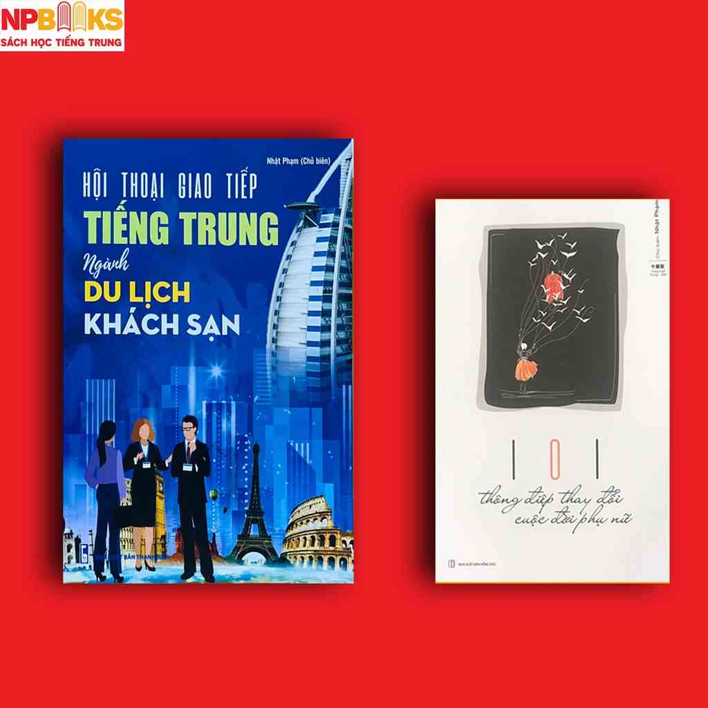 Sách - Combo Hội thoại giao tiếp tiếng Trung ngành du lịch khách sạn + 101 thông điệp thay đổi cuộc đời phụ nữ