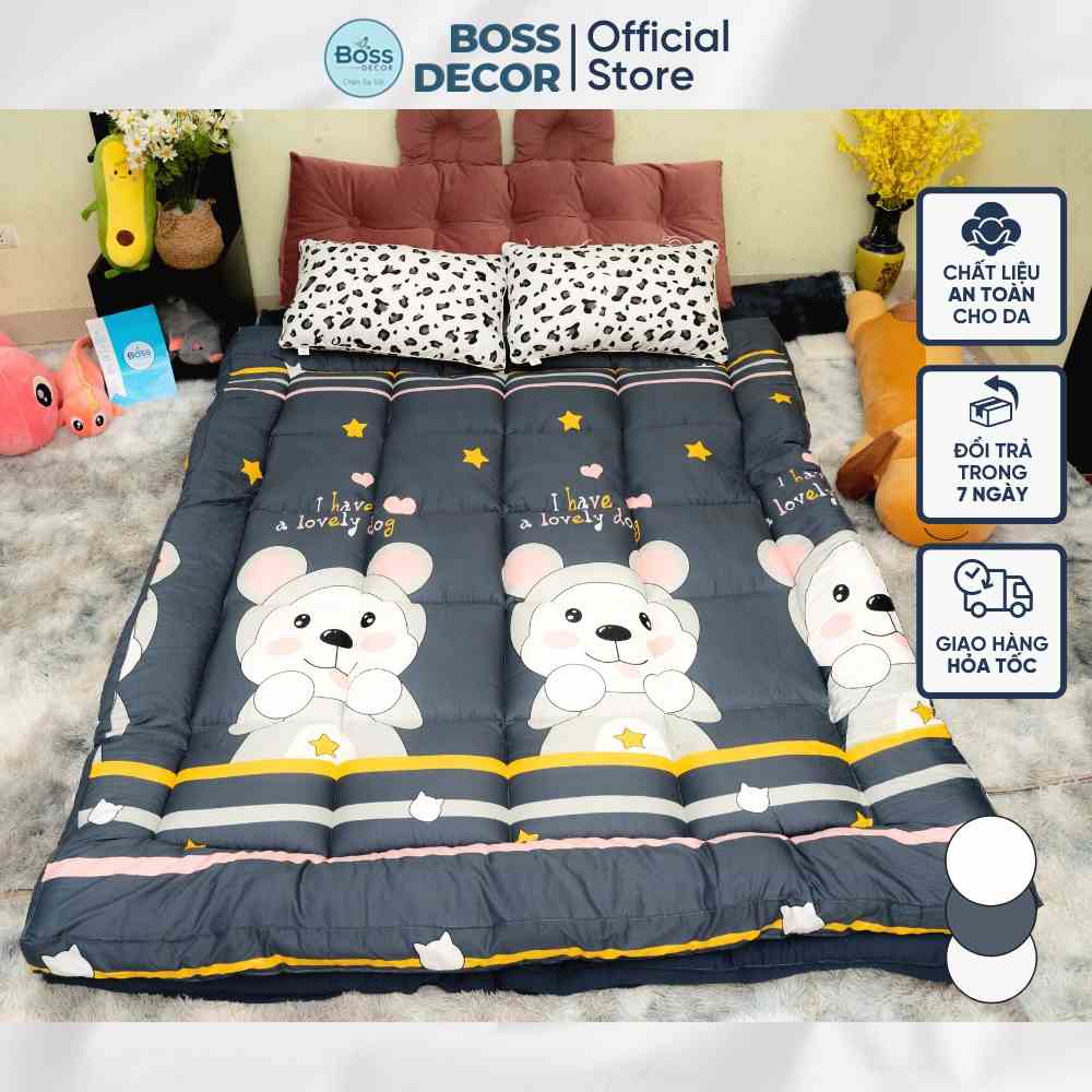 Nệm topper Bo Decor tấm làm mềm đệm cotton hàn quốc phong cách khách sạn