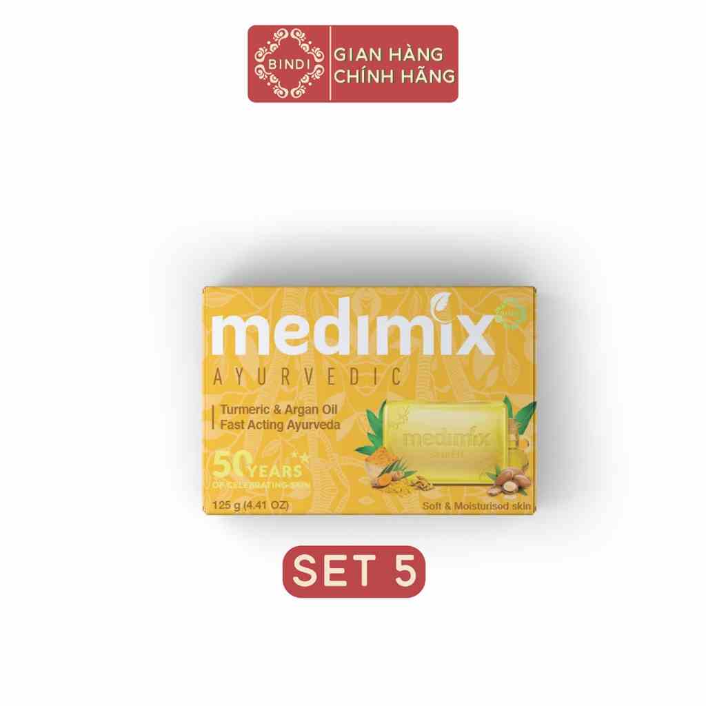 Set 5 Xà Phòng Medimix Nghệ & Dầu Argan 125g/bánh