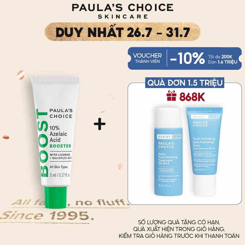 Tinh chất tăng cường giảm đỏ 10% Azelaic Acid Paulas Choice - Trial size 5ml Mã: 7757