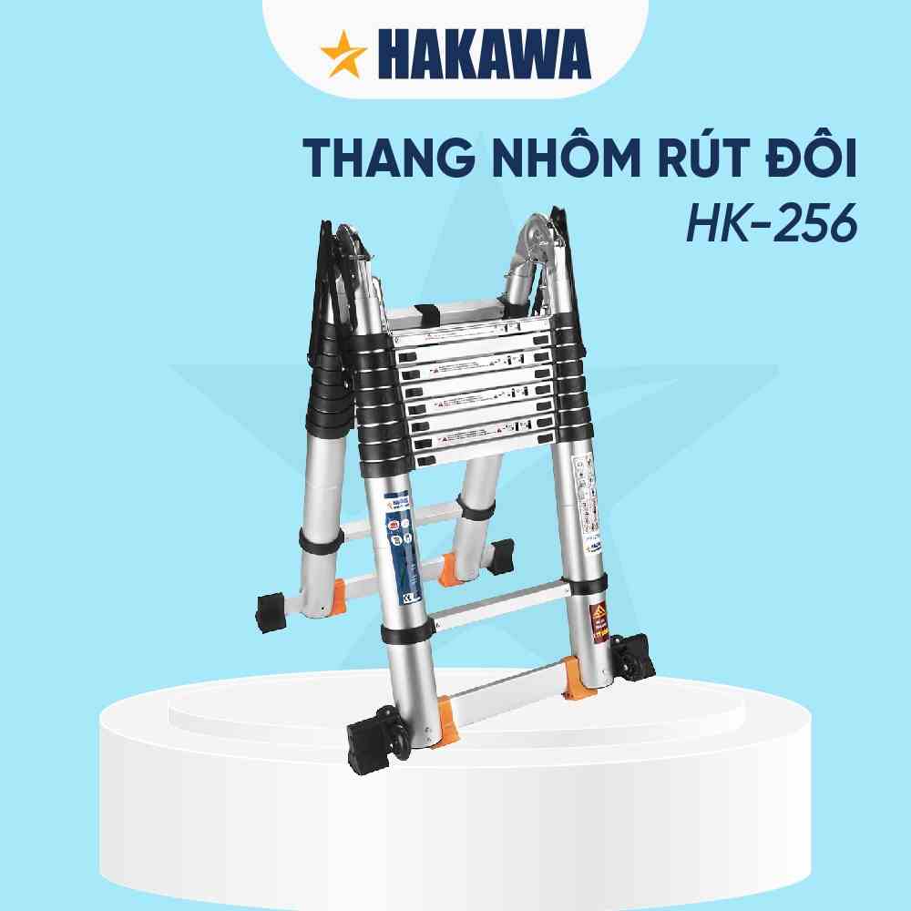 Thang nhôm rút đôi cao cấp HAKAWA - HK-256 - bảo hành chính hãng 2 năm