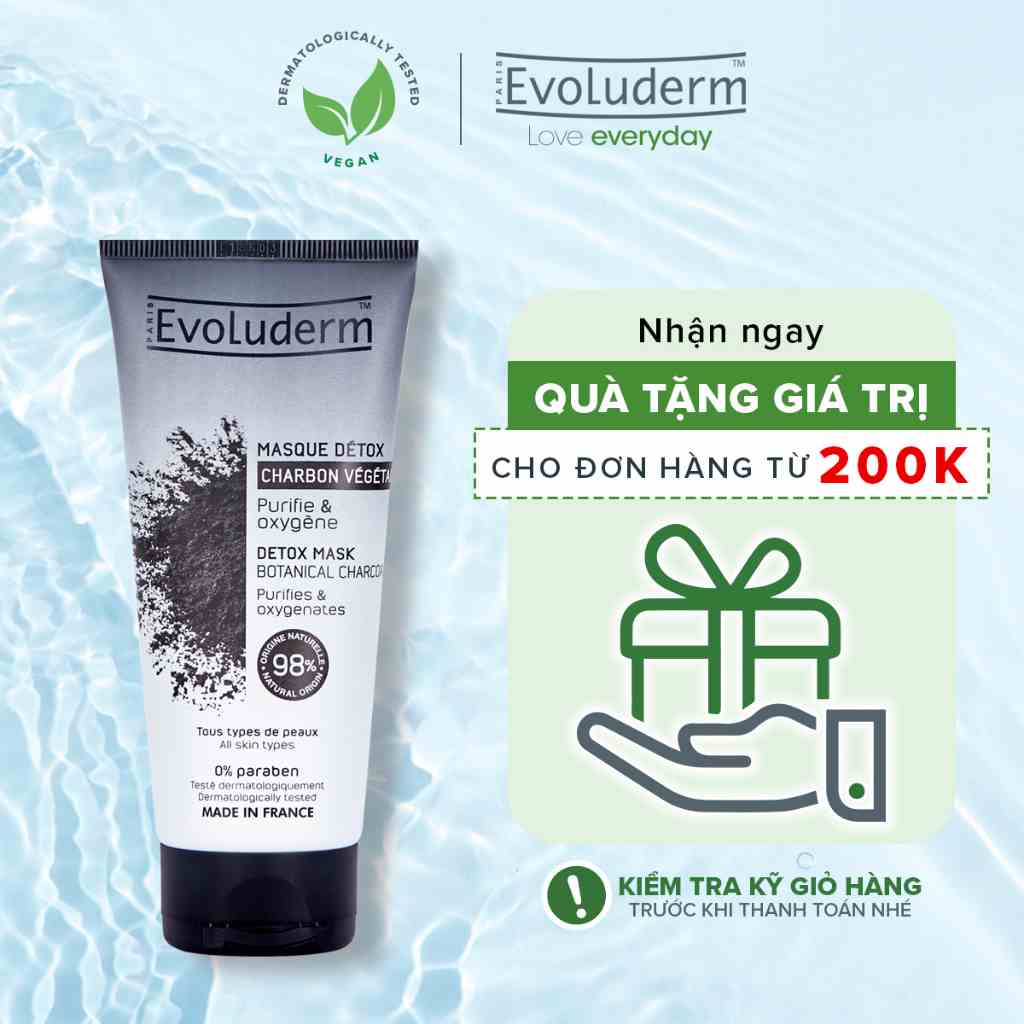 Mặt nạ Evoluderm Detox tinh chất than hoạt tính 100ml