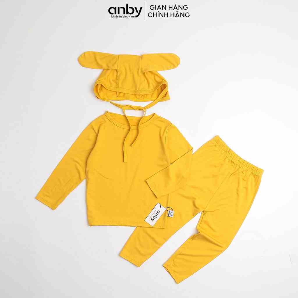 Bộ quần áo dài tay body trẻ em ANBY unisex nhiều màu cho bé từ 0 đến 5 tuổi tặng kèm nón tai thỏ AB19