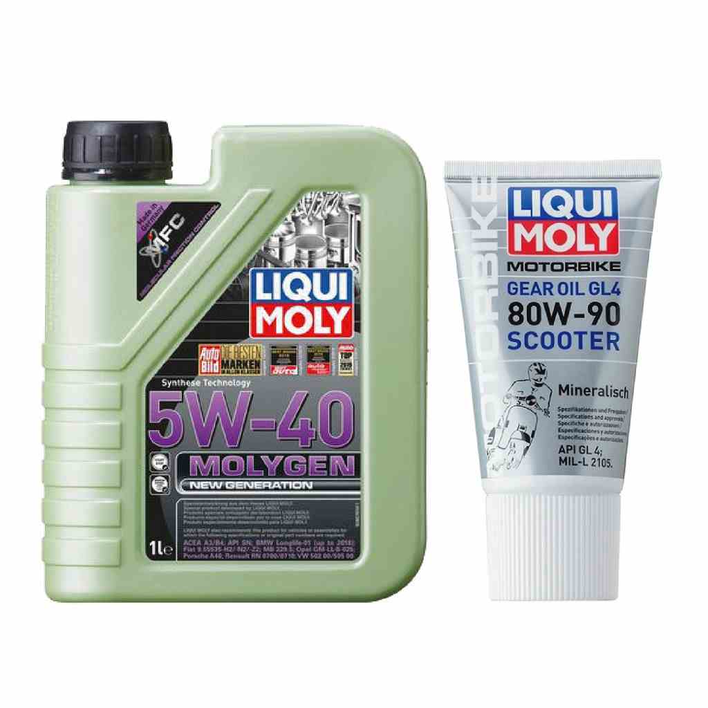 [Mã BMLTB200 giảm đến 100K đơn 499K] Compo nhớt liqui Moligen 5W40+ hộp số liqui 150ML dành cho xe ga