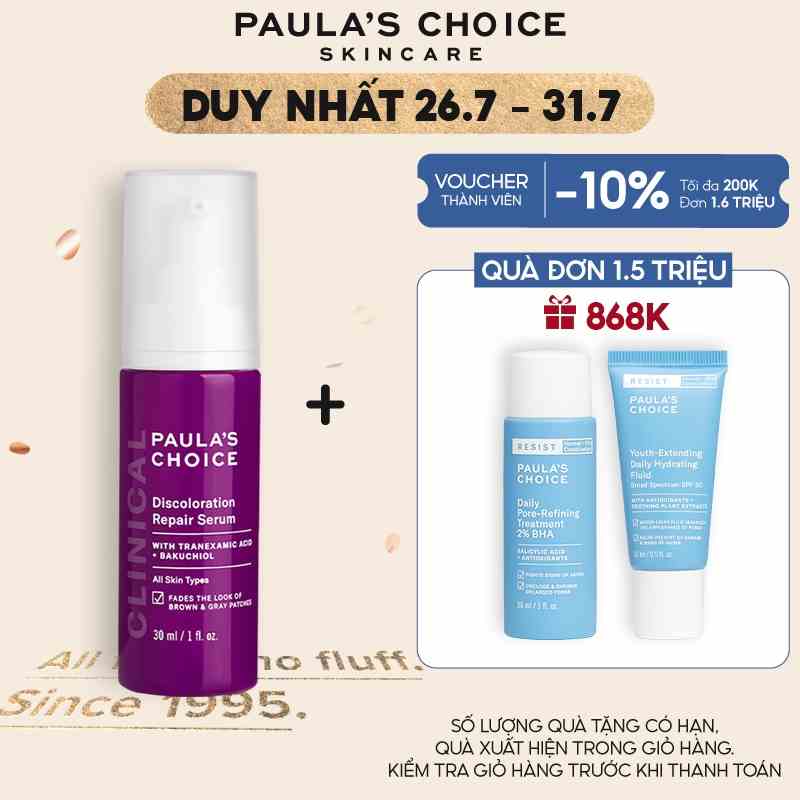 Tinh chất làm mờ thâm nám và đều màu da tối ưu Paulas Choice Clinical Discoloration Repair Serum 30ml - 8040