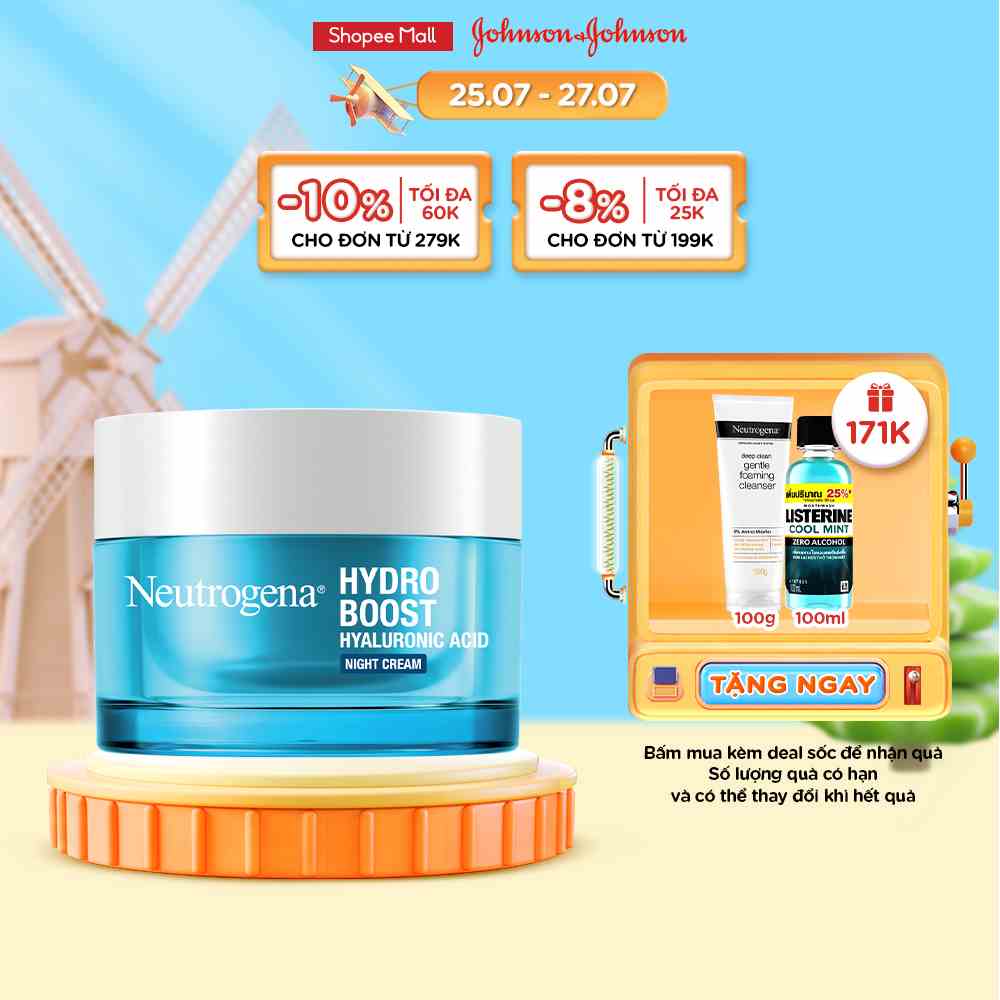 Kem dưỡng cấp ẩm ban đêm Neutrogena Hydro Boost Hyaluronic Acid Night Cream 50g