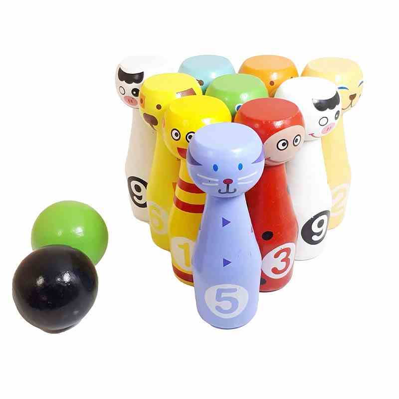 Đồ chơi trẻ em S-Kids, Bộ Bowling gỗ hình động vật.