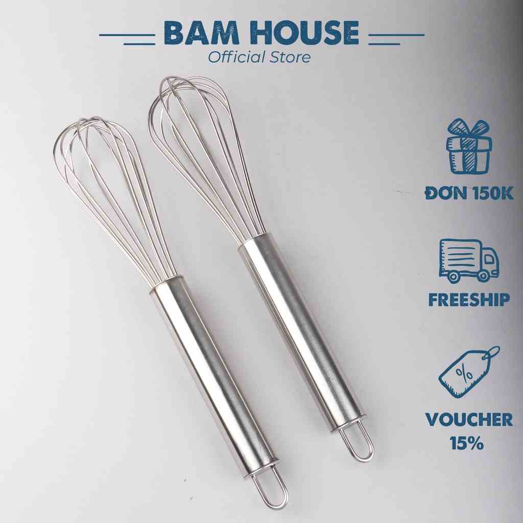 Dụng cụ đánh trứng và tán bột inox Bam House cao cấp CDT01 – Gia dụng bếp