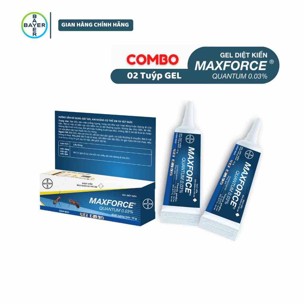 [Mã BMLTB200 giảm đến 100K đơn 499K] Combo 2 tuýp Gel diệt kiến Maxforce Quantum 12g