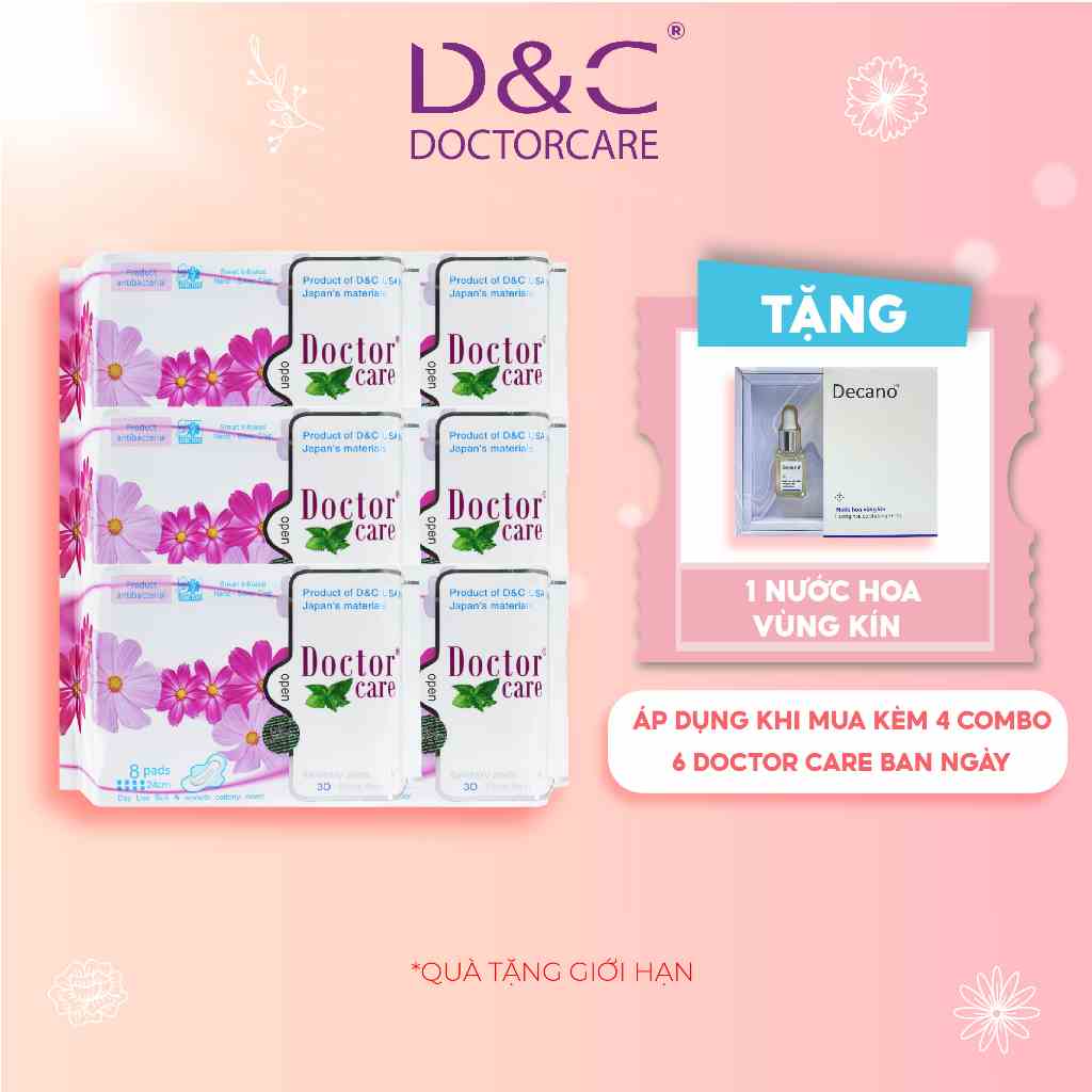 Băng vệ sinh thảo dược D&C Doctor Care ban ngày 24cm Combo 6 gói