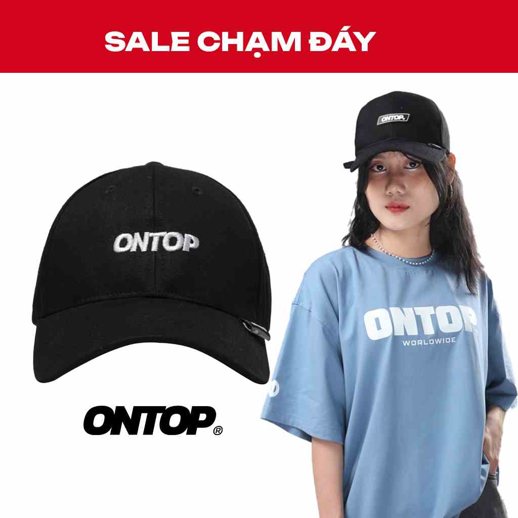 Mũ lưỡi trai nam đẹp màu đen trơn local brand ONTOP - Rubber Tag Cap O-CAP02