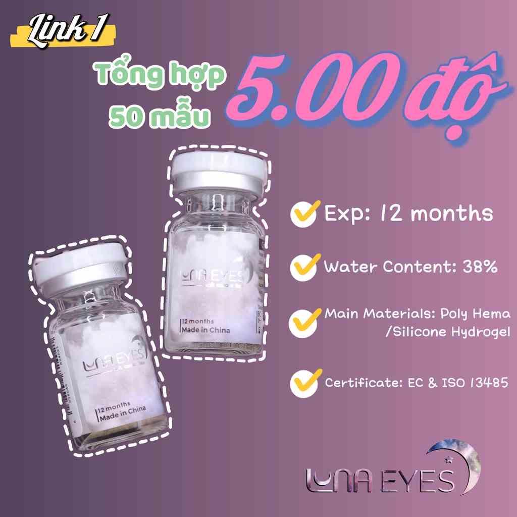 [link1] Kính áp tròng LUNA EYES 5 Độ (lens mắt cận 5 độ)