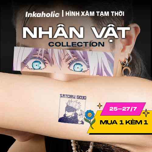 [Chủ đề Nhân Vật ] Hình xăm dán tạm thời 15 ngày Inkaholic - xăm giả đẹp & ngầu y xăm thật, chống nước