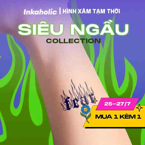 [Siêu Ngầu Collection] Hình xăm dán tạm thời 15 ngày Inkaholic - xăm giả đẹp & ngầu y xăm thật, 100% chống nước