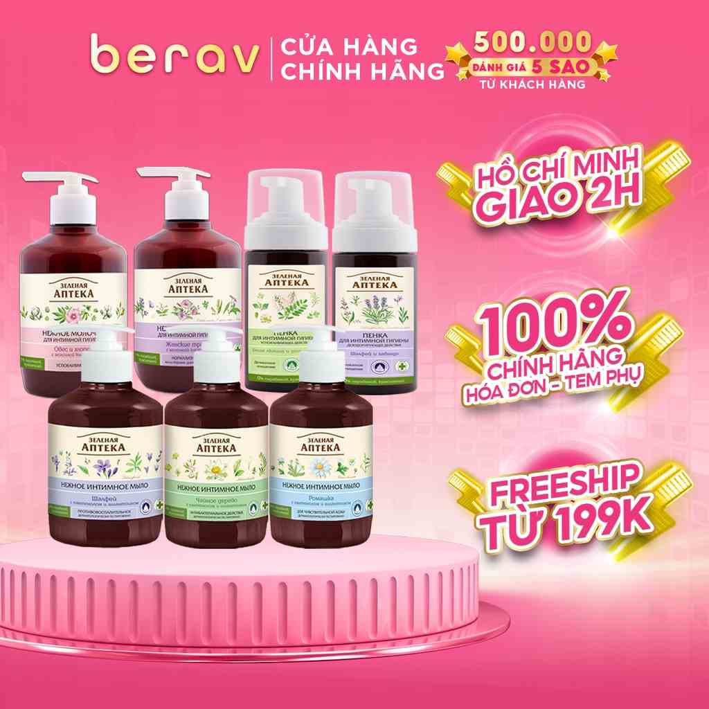 Dung Dịch Vệ Sinh Phụ Nữ Zelenaya Apteka Kháng Khuẩn, Cân Bằng Độ pH 370ml