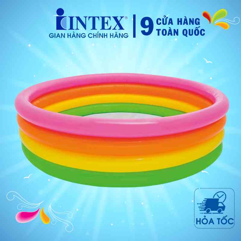 Bể bơi phao tròn cho bé INTEX  nhiều tầng đủ size, chất liệu an toàn cho bé