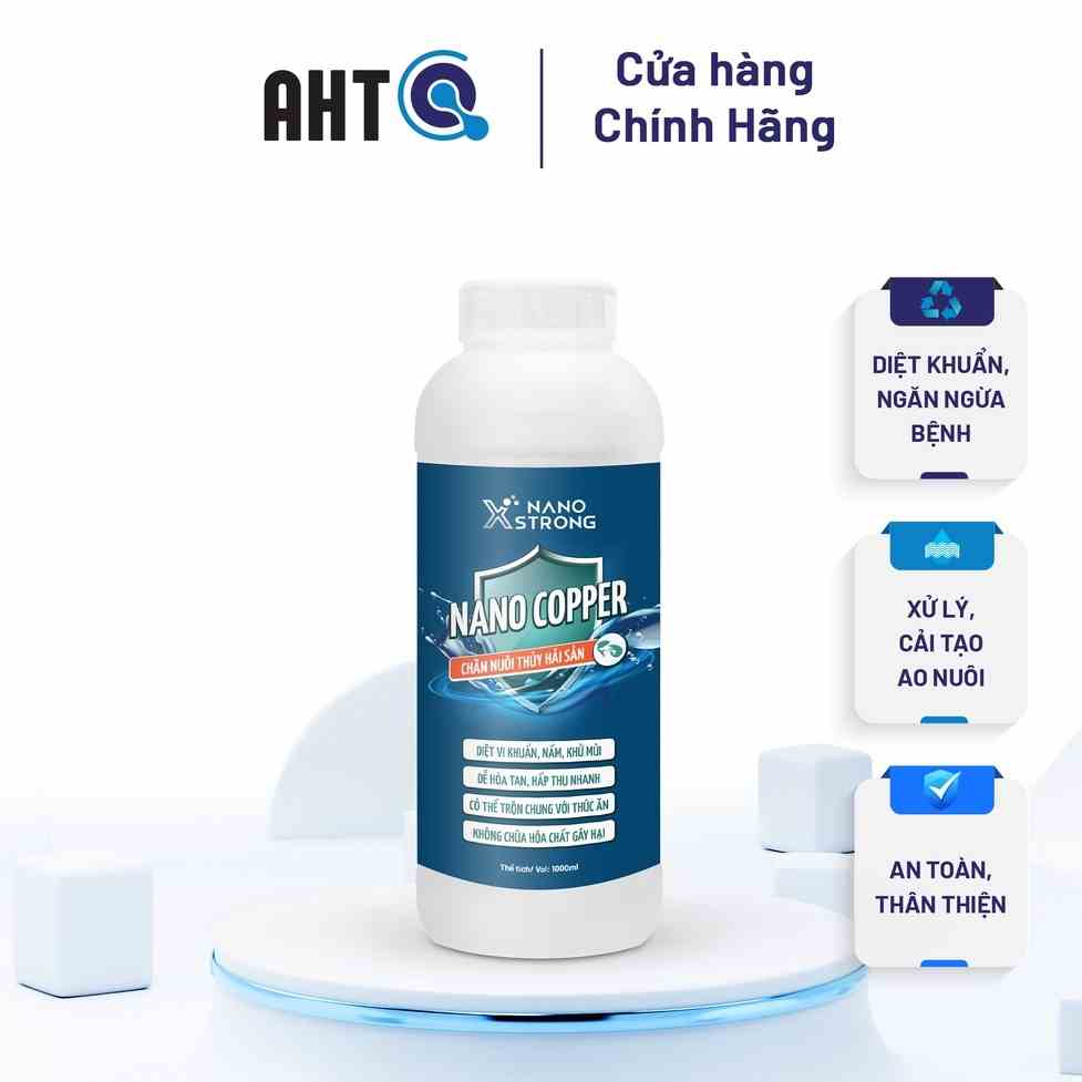 Nano đồng (copper) Nano Xstrong xử lý tảo, khử mùi nước, diệt khuẩn, giúp tôm lột xác1000ML