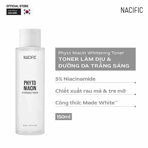 Nước hoa hồng dưỡng trắng da Nacific Phyto Niacin Whitening Toner 150ml