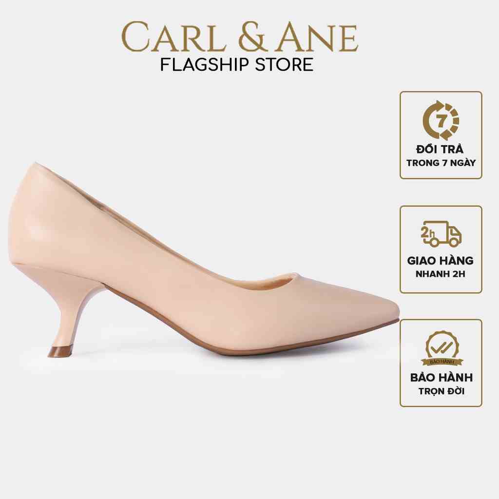 [Mã BMLTA35 giảm đến 35K đơn 99K] Carl & Ane - Giày cao gót nữ mũi nhọn kiểu dáng công sở cao 6cm màu nude _ CP010