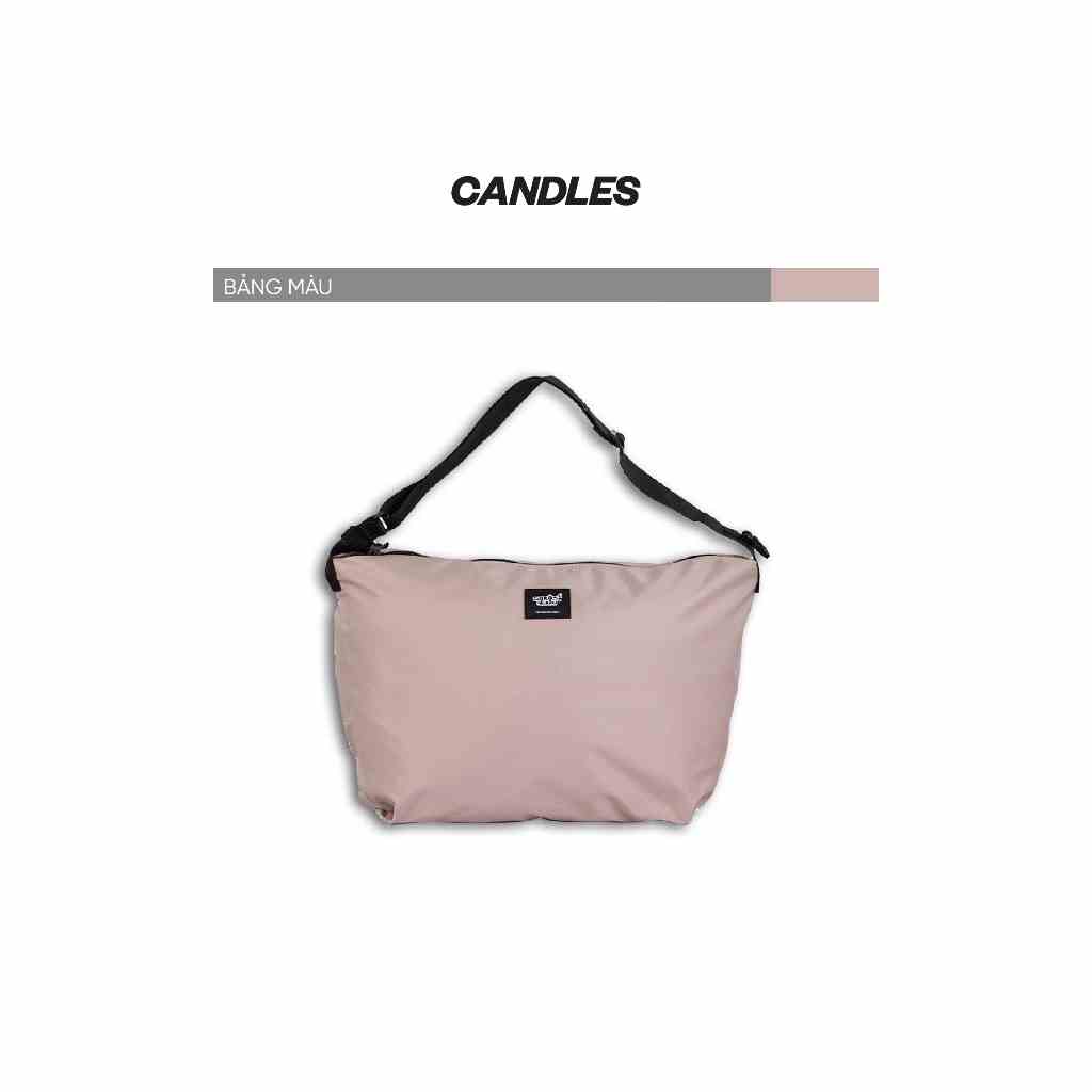 Túi đeo nam nữ CANDLES MESSENGER thiết kế basic kết hợp tag thương hiệu chất Nylon ripstop chính hãng