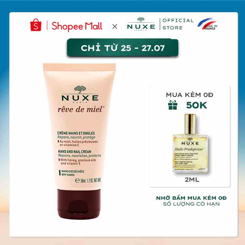 Kem dưỡng da tay và móng Nuxe Rêve de Miel® 50ml