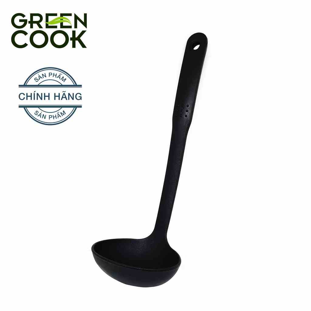 [Mã BMLTA35 giảm đến 35K đơn 99K] Vá múc canh sâu lòng Green Cook chất liệu nhựa PA66 an toàn sức khỏe