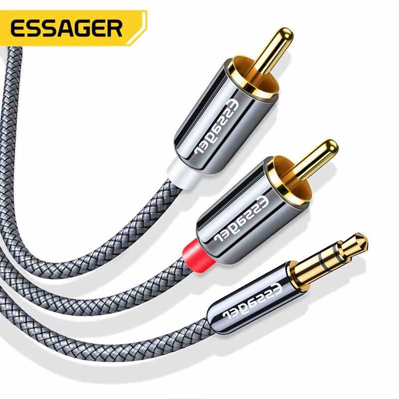 Cáp Chia Cổng Âm Thanh Essager RCA sang jack RCA 3.5mm