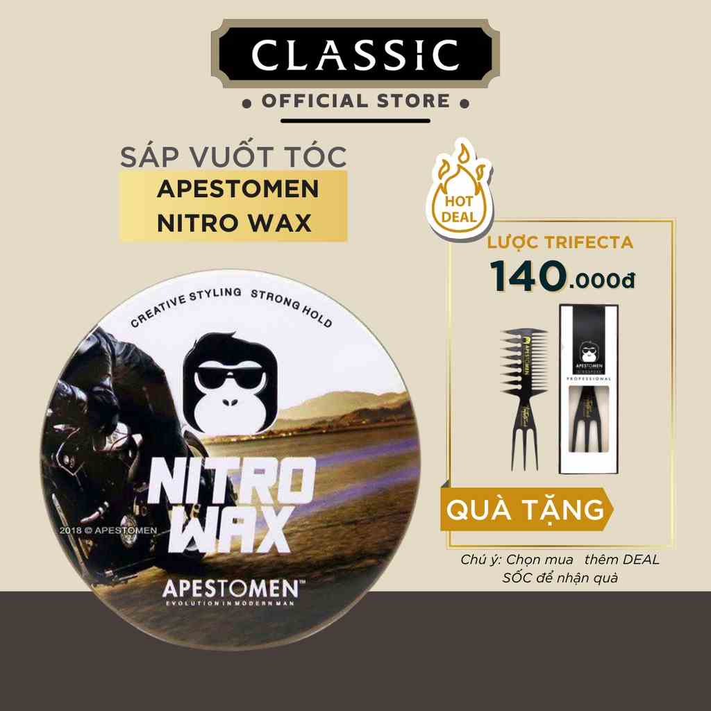 [Mã BMTTC60K giảm đến 60K đơn 50K] Sáp Vuốt Tóc Apestomen Nitro Wax 80g