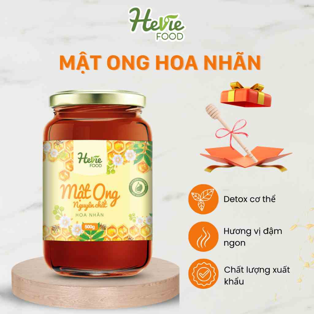 [Mã BMLTB200 giảm đến 100K đơn 499K] Mật ong Hoa Nhãn hoặc hoa Cafe nguyên chất xuất khẩu HeVieFood