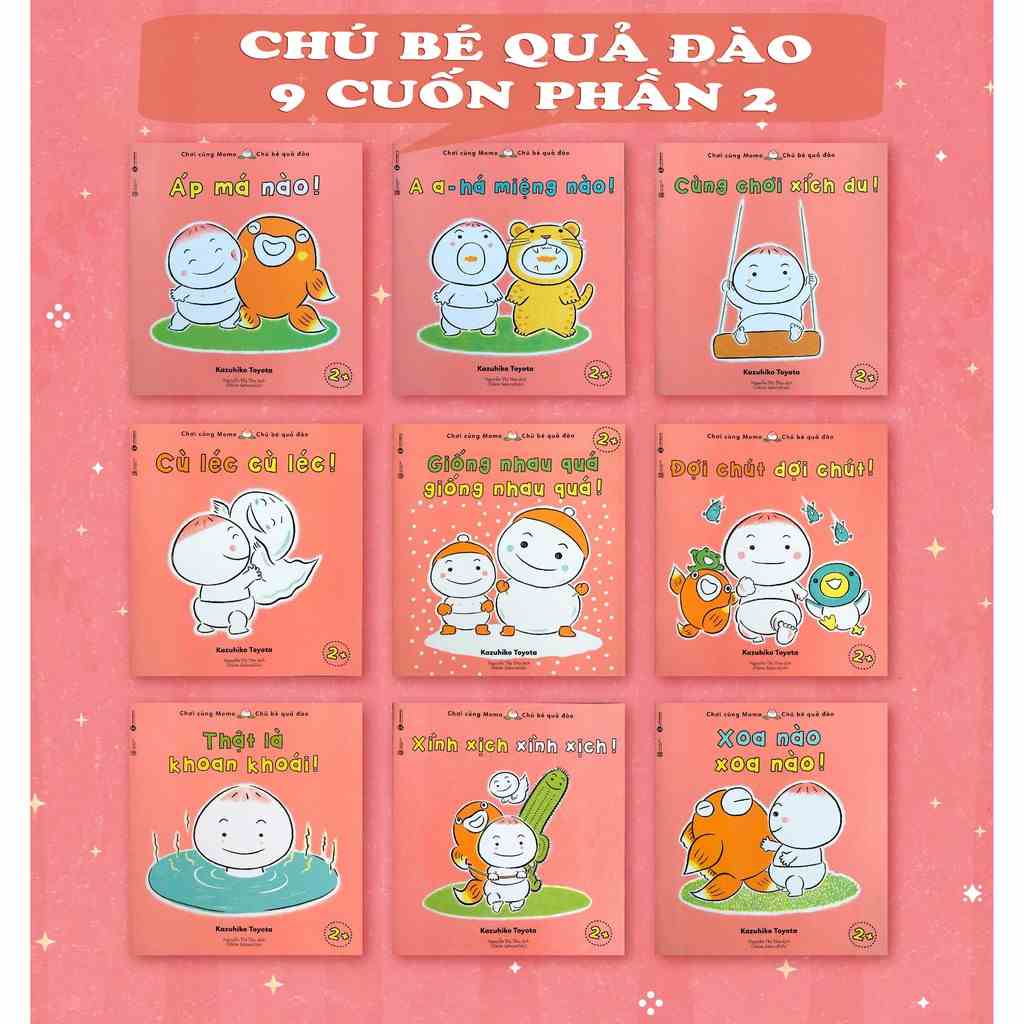 Sách - Trọn Bộ 19 cuốn Ehon Momo - Chú Bé Quả Đào [phần 1 và phần 2 - Tái Bản - Shop Bố Ken]