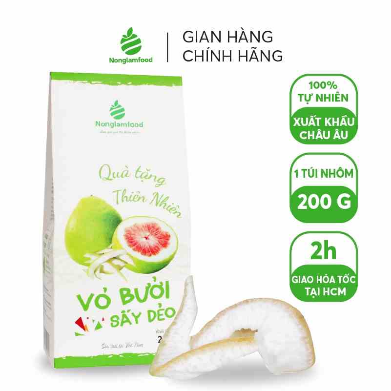 Vỏ Bưởi Sấy Dẻo Nonglamfood Hộp 200g | Giảm cân, ăn kiêng hiệu quả, tăng cường đề kháng tự nhiên, đẹp da