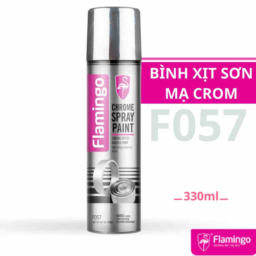 [Mã BMLTB35 giảm đến 35K đơn 99K] Bình Xịt Sơn Mạ Crom Flamingo F057 330ml - Hãng Phân Phối Chính Thức