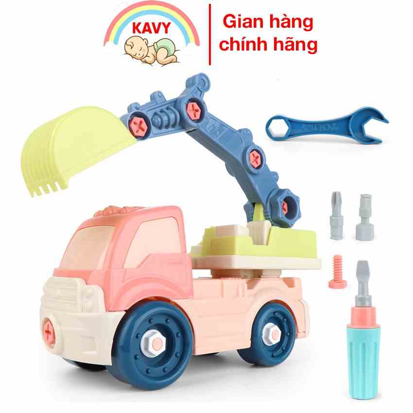 Đồ chơi lắp ráp mô hình xe xúc KAVY nhiều màu sắc kích thước lớn kèm vít