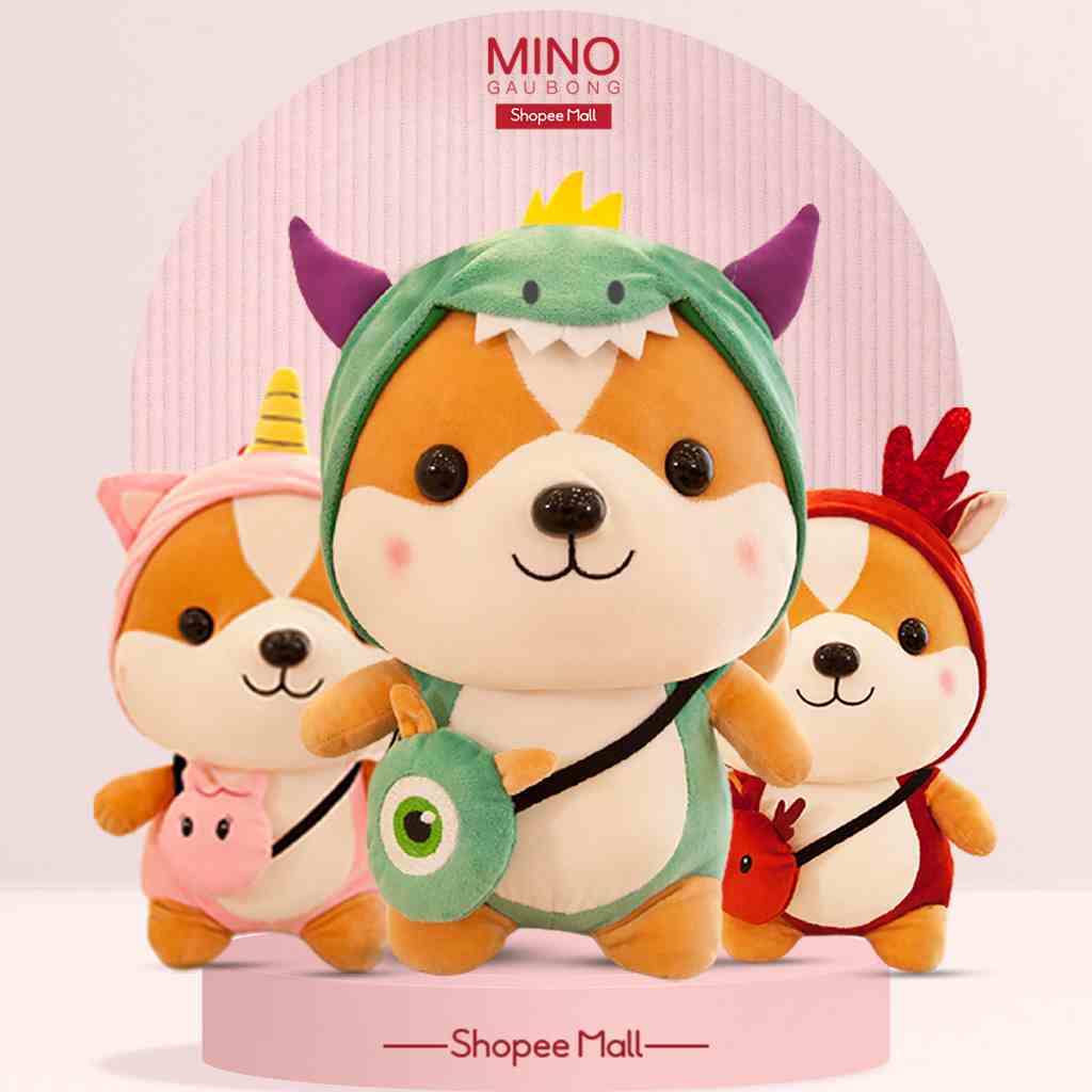 Gấu Bông Chó Shiba Cosplay Hàng Cao Cấp Mềm Mịn Size 25cm MINO STORE TH25