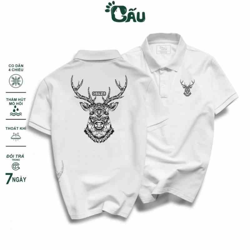 Áo thun Polo GẤU 194 Hươu G194 Unisex vải cá sấu Poly co dãn 4 chiều dày dặn form gerular fit