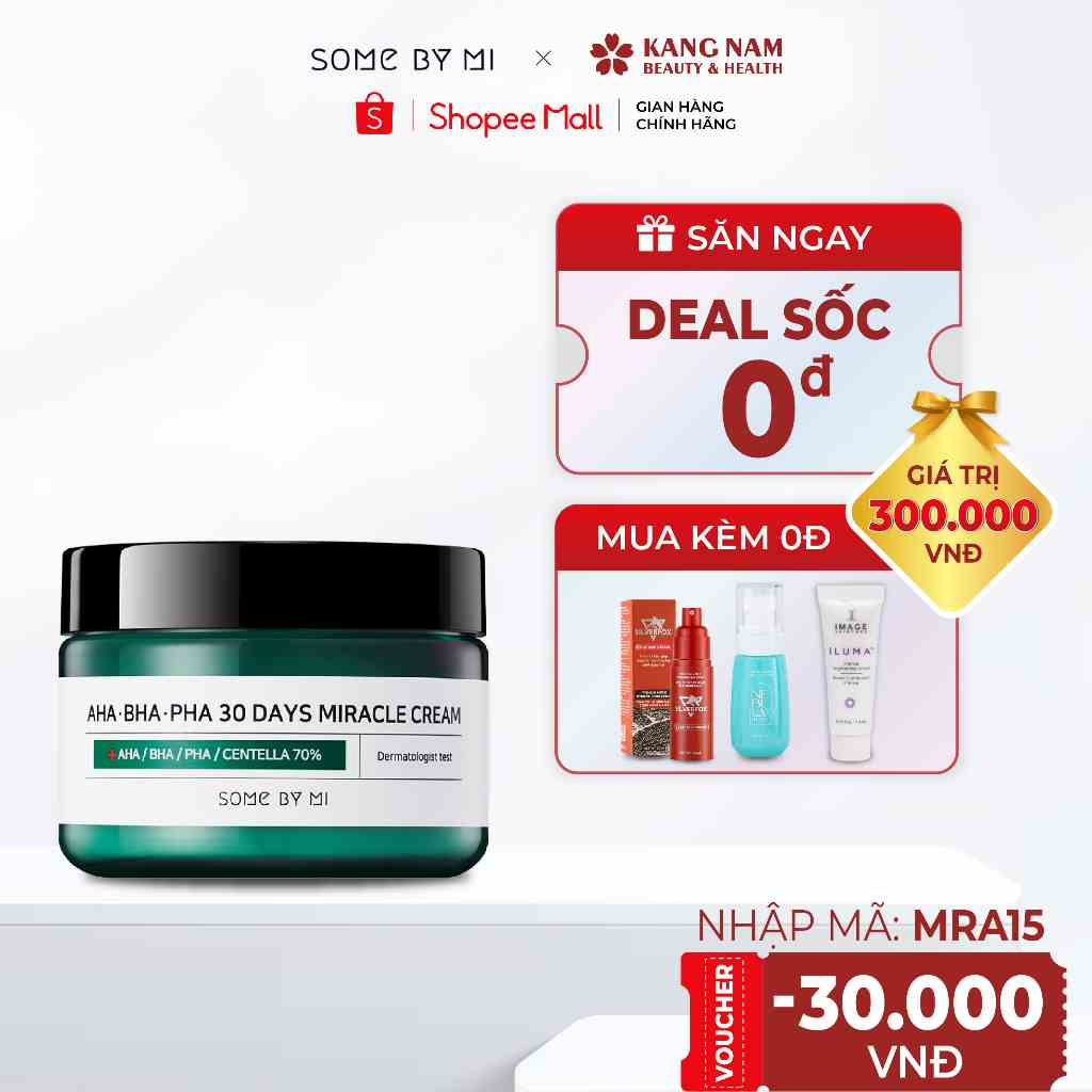 Kem Dưỡng Giảm Mụn Some By Mi AHA-BHA-PHA 30 Days Miracle Cream 60gr