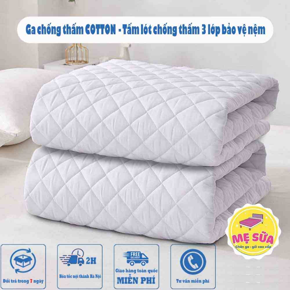 Ga chống thấm COTTON - Tấm bảo vệ nệm chống thấm 3 lớp TOPAZ mềm mại thoáng khí không sột soạt cao cấp tiêu chuẩn 5 sao