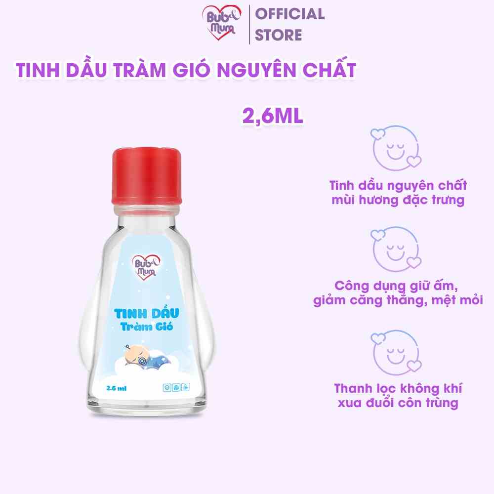 Tinh dầu Tràm Gió nguyên chất 2,6ml Bub&Mum đuổi muỗi, thơm phòng, giữ ấm cho bé