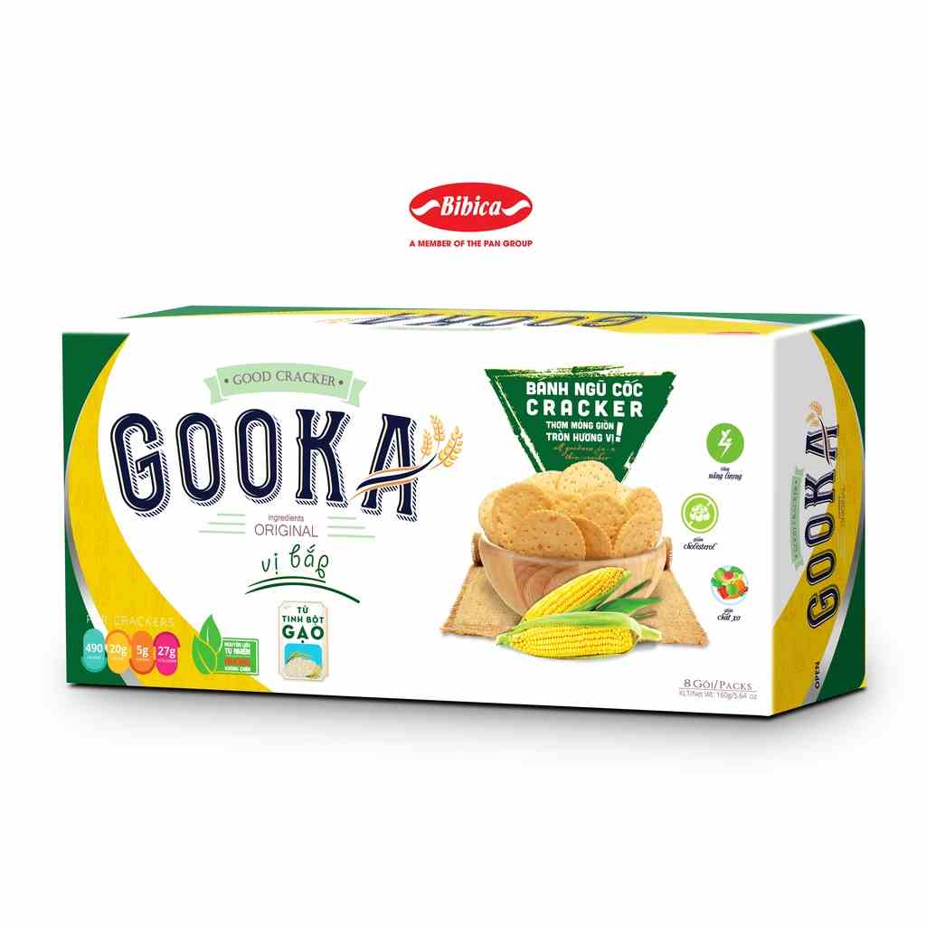 [Mã BMLTA35 giảm đến 35K đơn 99K] Bánh Ngũ Cốc GooKa 160g - Sản phẩm dinh dưỡng Bibica