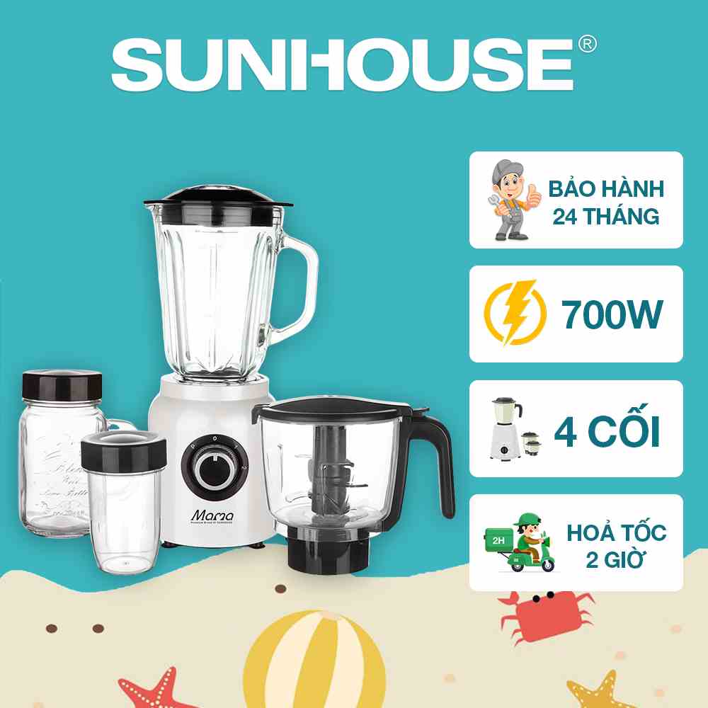 Máy xay sinh tố đa năng SUNHOUSE MAMA SHD5353W - Bảo hành chính hãng 24 tháng