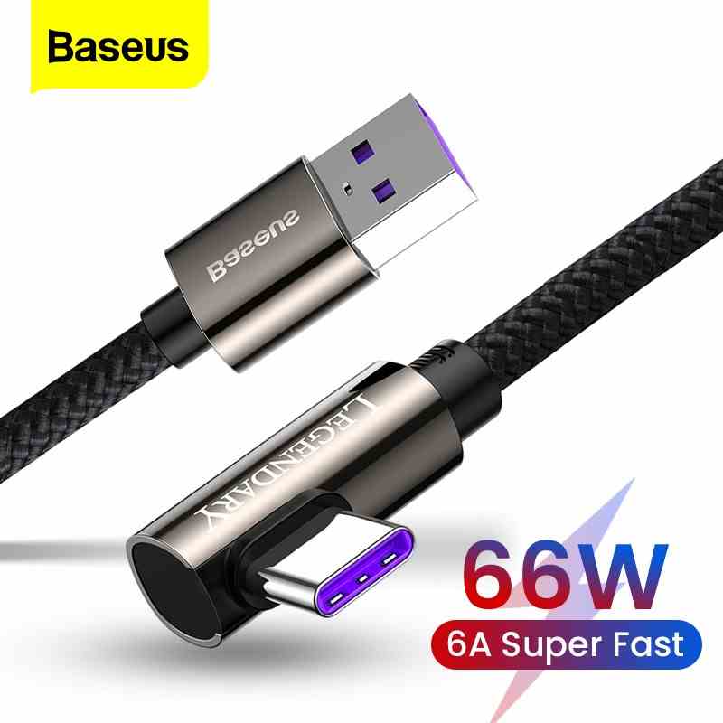 Dây sạc type-C Baseus 66W tốc độ nhanh 6A USB cho điện thoại Android Xiaomi Samsung