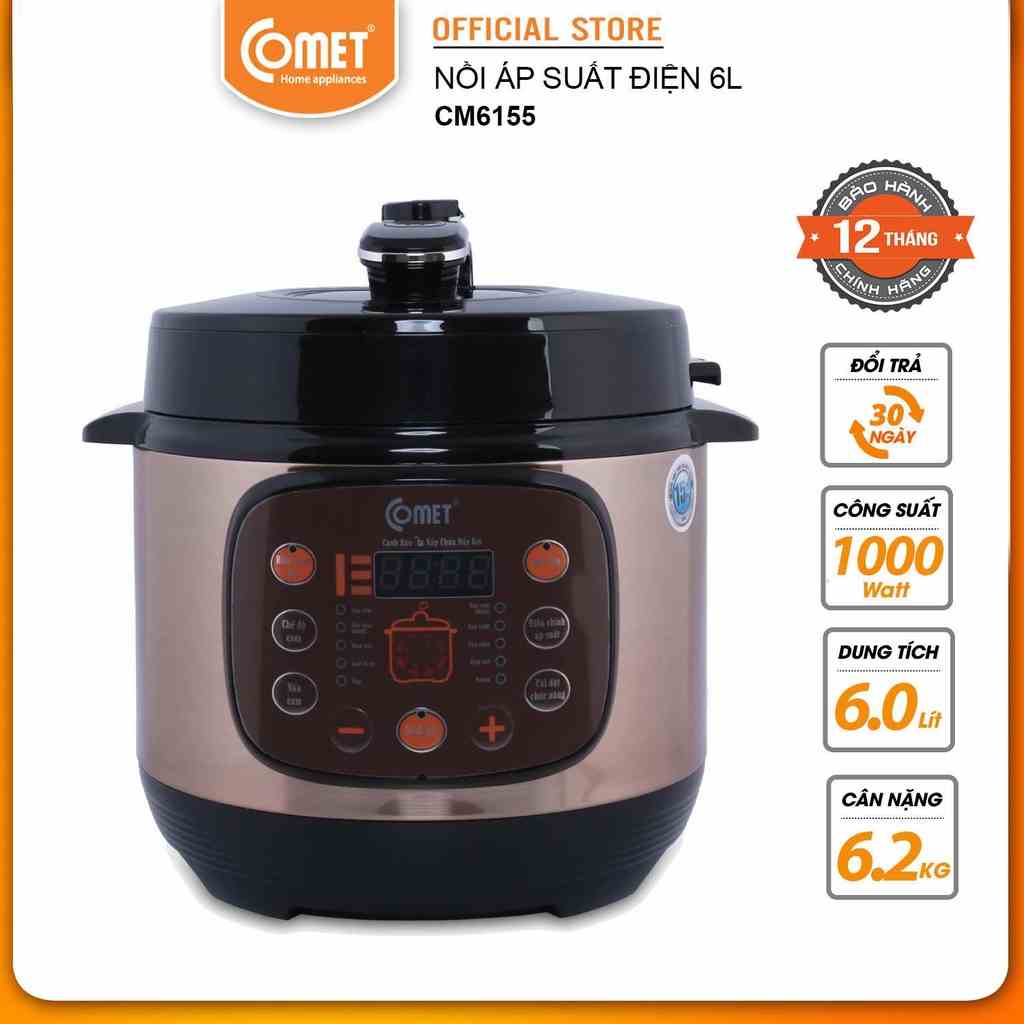 Nồi áp suất điện nắp gài Comet CM6155 6.0L