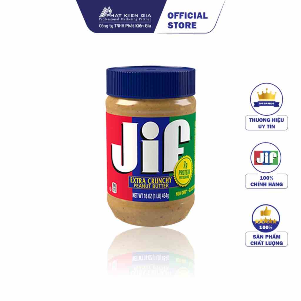 Bơ Đậu Phộng Hạt Jif 454g (Mỹ)