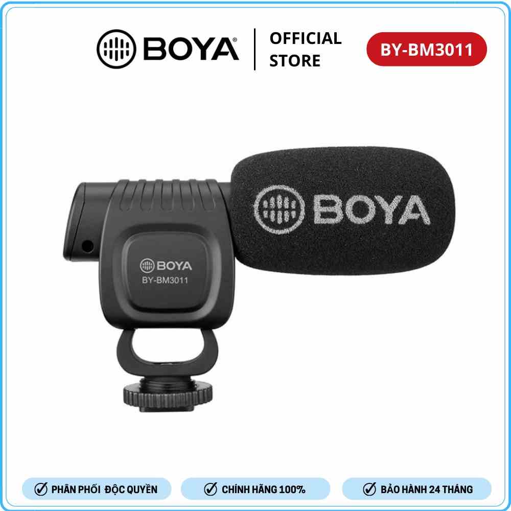 BOYA BY-BM3011 - Hàng Chính Hãng - Mic thu âm cổng 3.5mm | Dành cho Điện thoại và Máy ảnh