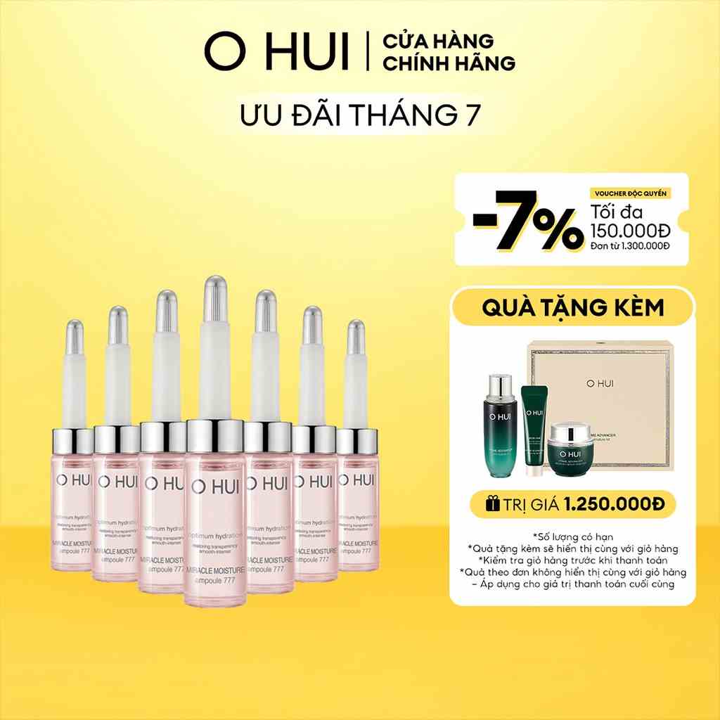 [Mã COSLUX07 giảm 120K đơn 1500K] Tinh chất siêu cấp ẩm OHUI Miracle Moisture Ampoule 777 (7x7ml)