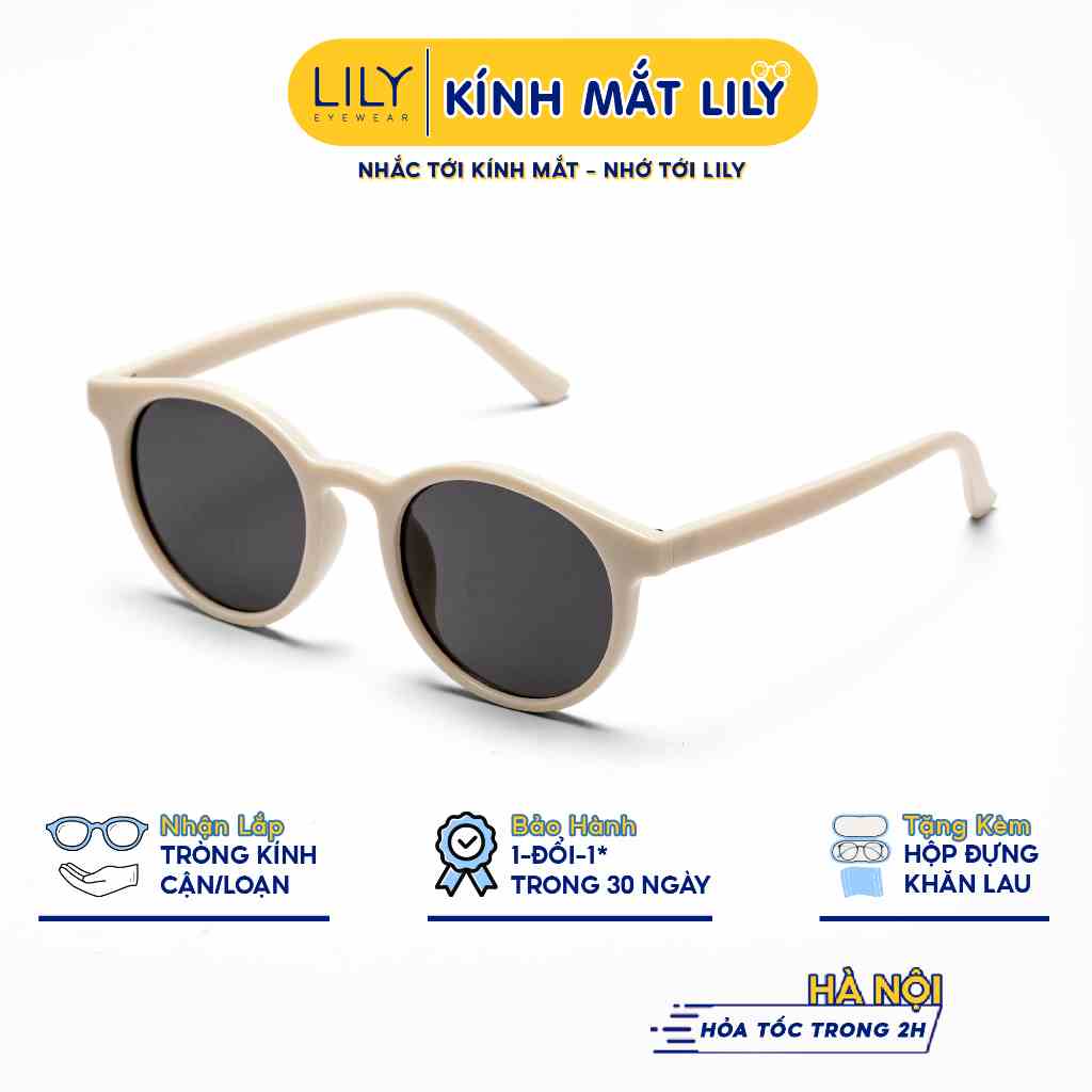 Kính mát nữ mắt tròn LILYEYEWEAR chống tia UV400 kiểu dáng thời trang màu sắc lựa chọn 1332