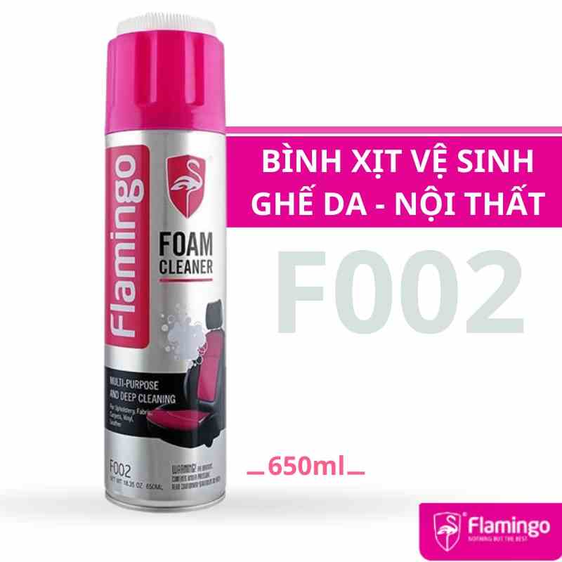 [Mã BMLTB35 giảm đến 35K đơn 99K] Bình xịt vệ sinh nội thất oto, ghế da ô tô dạng bọt Flamingo F002 650ml