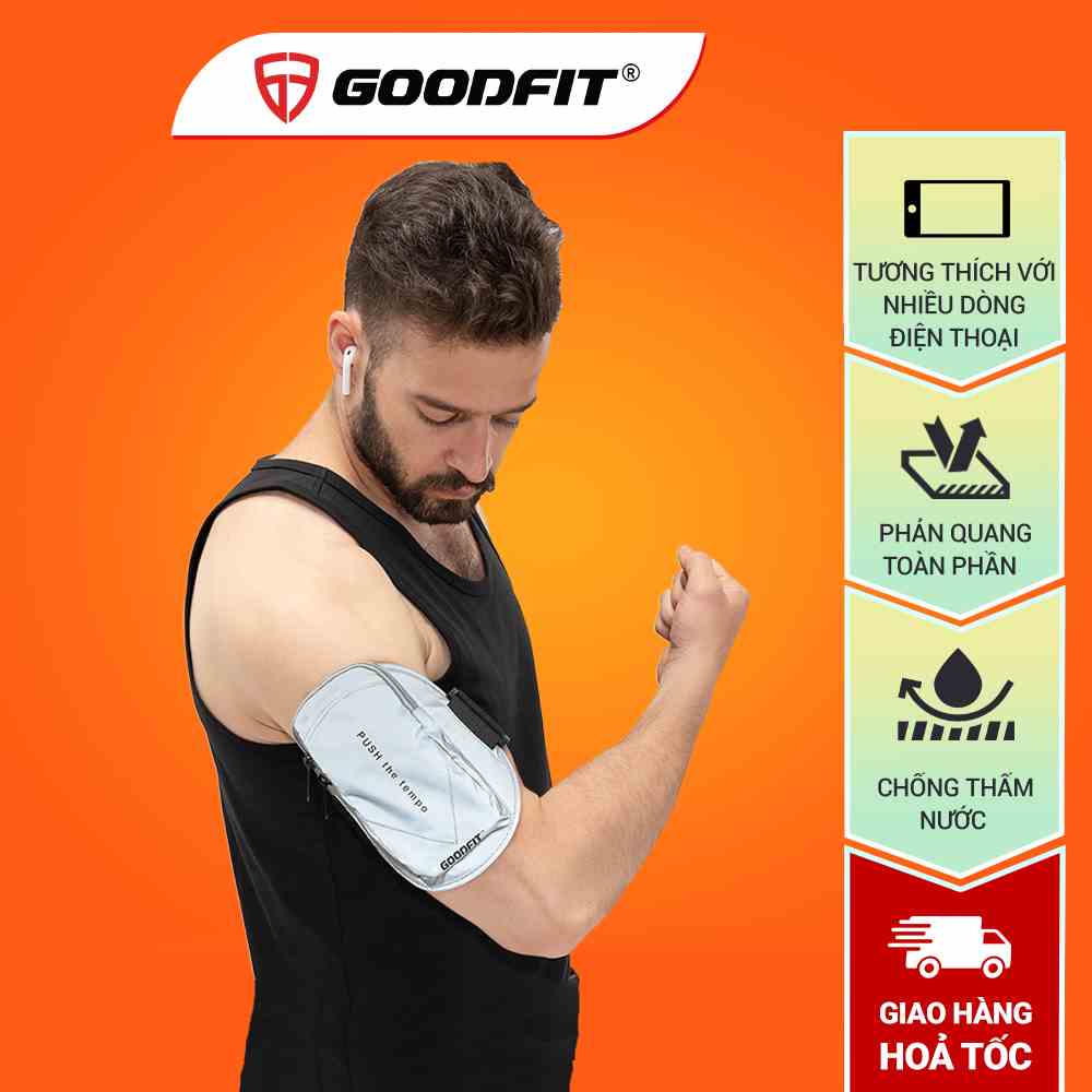 Túi đựng điện thoại đeo tay chạy bộ GoodFit chống nước, phản quang GF201RA