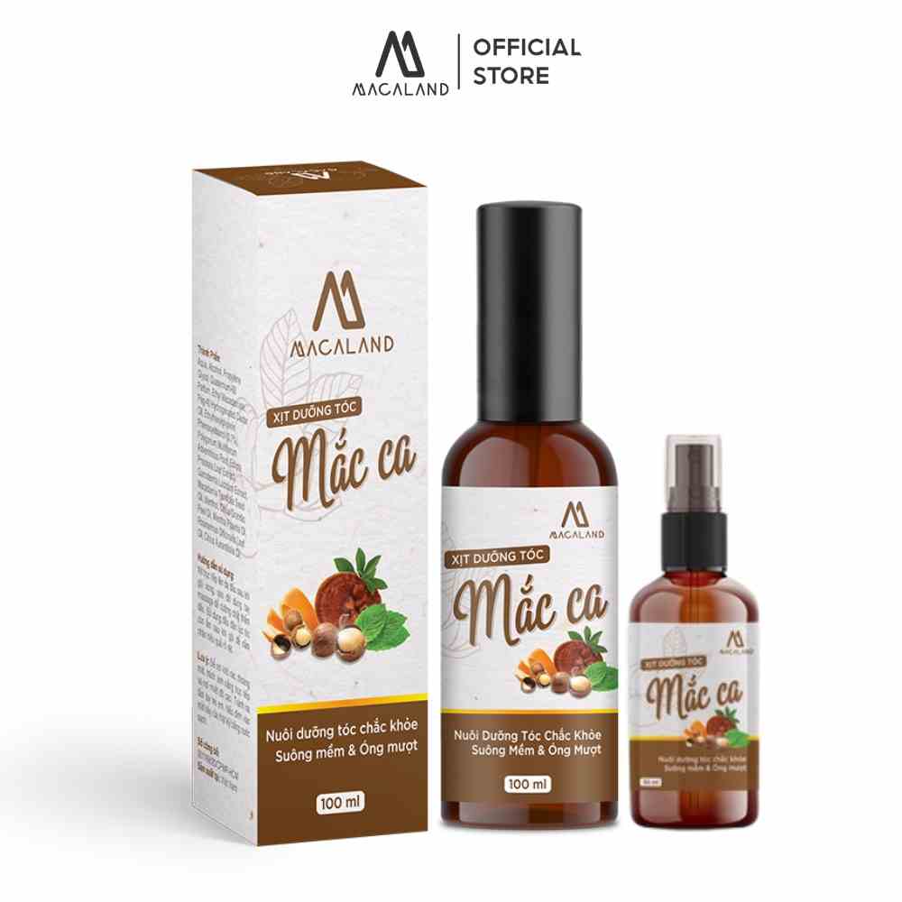 Xịt dưỡng tóc Mắc ca 30ml/100ml MACALAND cho mái tóc bồng bềnh mềm mượt