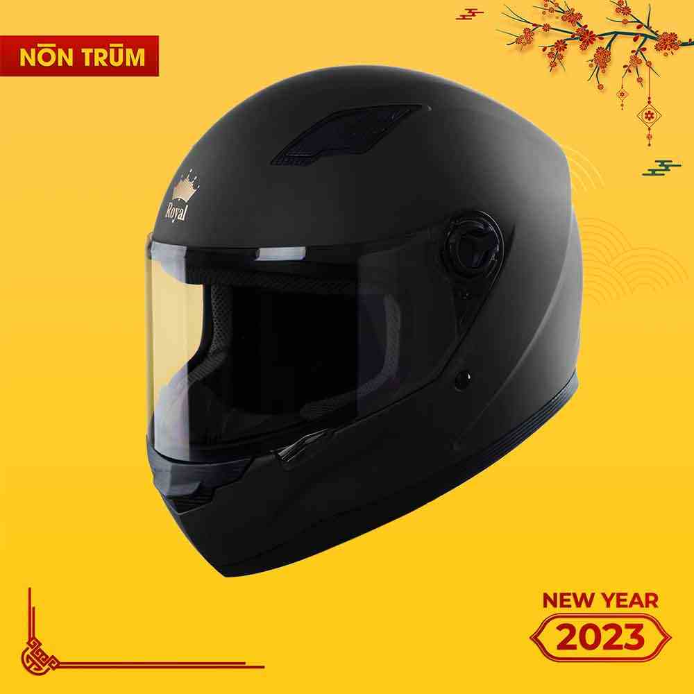 [Mã BMTTC60K giảm đến 60K đơn 50K] Nón bảo hiểm fullface ROYAL M136 đen nhám